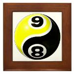 8 Ball 9 Ball Yin Yang Framed Tile