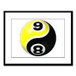 8 Ball 9 Ball Yin Yang Large Framed Print
