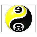 8 Ball 9 Ball Yin Yang Small Poster