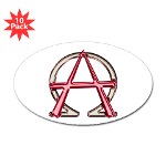 Alpha & Omega Anarchy Symbol 10 Oval Stickers