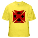 Ace Biker Iron Maltese Cross Yellow T-Shirt