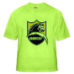 Chargers Bolt Shield Green T-Shirt