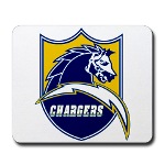 Chargers Bolt Shield Mousepad