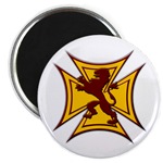 Royal Scottish Biker Cross Round Magnet