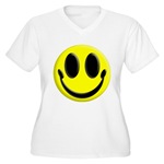 Smiley Face Women's Plus Size V-Neck T-Shirt