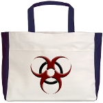 3D Biohazard Symbol Beach Tote