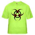 3D Biohazard Symbol Green T-Shirt