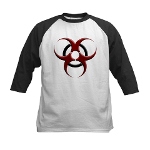 3D Biohazard Symbol Kids Baseball Jersey