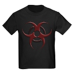 3D Biohazard Symbol Kids Dark T-Shirt