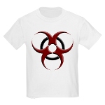 3D Biohazard Symbol Kids Light T-Shirt