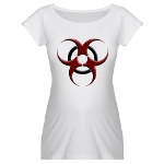3D Biohazard Symbol Maternity T-Shirt