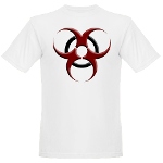 3D Biohazard Symbol Organic Men's T-Shirt