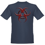 3D Biohazard Symbol Organic Men's T-Shirt (dark)
