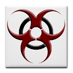 3D Biohazard Symbol Tile Coaster