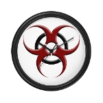 3D Biohazard Symbol Wall Clock