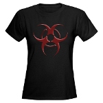 3D Biohazard Symbol Women's Dark T-Shirt