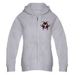 3D Biohazard Symbol Women's Zip Hoodie