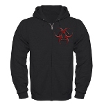 3D Biohazard Symbol Zip Hoodie (dark)