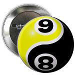 8 Ball 9 Ball Yin Yang 2.25&quot; Button