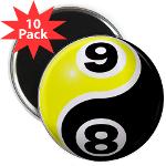 8 Ball 9 Ball Yin Yang 2.25&amp;quot; Magnet (10 pack)