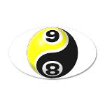 8 Ball 9 Ball Yin Yang 38.5 x 24.5 Oval Wall Peel