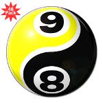8 Ball 9 Ball Yin Yang 3&quot; Lapel Sticker (48 p
