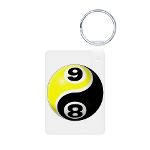 8 Ball 9 Ball Yin Yang Aluminum Photo Keychain