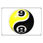 8 Ball 9 Ball Yin Yang Banner