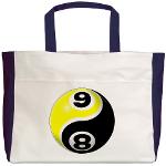 8 Ball 9 Ball Yin Yang Beach Tote