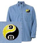 8 Ball 9 Ball Yin Yang Denim Shirt