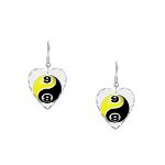 8 Ball 9 Ball Yin Yang Earring Heart Charm