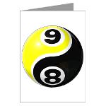 8 Ball 9 Ball Yin Yang Greeting Card