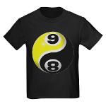 8 Ball 9 Ball Yin Yang Kids Dark T-Shirt