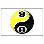 8 Ball 9 Ball Yin Yang Large Poster