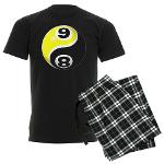 8 Ball 9 Ball Yin Yang Men's Dark Pajamas