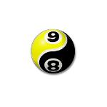8 Ball 9 Ball Yin Yang Mini Button
