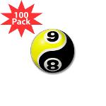 8 Ball 9 Ball Yin Yang Mini Button (100 pack)