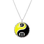 8 Ball 9 Ball Yin Yang Necklace Circle Charm