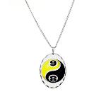 8 Ball 9 Ball Yin Yang Necklace Oval Charm