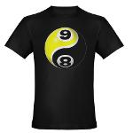 8 Ball 9 Ball Yin Yang Organic Men's Fitted T-Shir