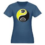 8 Ball 9 Ball Yin Yang Organic Women's Fitted T-Sh
