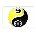 8 Ball 9 Ball Yin Yang Postcards (Package of 8)