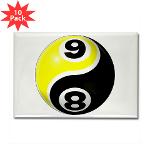 8 Ball 9 Ball Yin Yang Rectangle Magnet (10 pack)