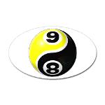 8 Ball 9 Ball Yin Yang Sticker (Oval)