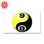 8 Ball 9 Ball Yin Yang Sticker (Rectangle 50 pk)