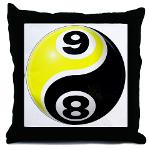 8 Ball 9 Ball Yin Yang Throw Pillow