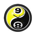 8 Ball 9 Ball Yin Yang Wall Clock