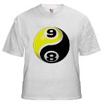 8 Ball 9 Ball Yin Yang White T-Shirt