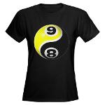 8 Ball 9 Ball Yin Yang Women's Dark T-Shirt