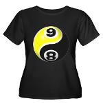 8 Ball 9 Ball Yin Yang Women's Plus Size Scoop Nec